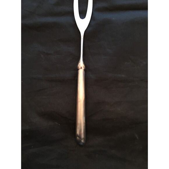 Vintage Reed & Barton Large Stainless Steel Carving Fork 11.5" L Brushed Handle - Picture 5 of 6